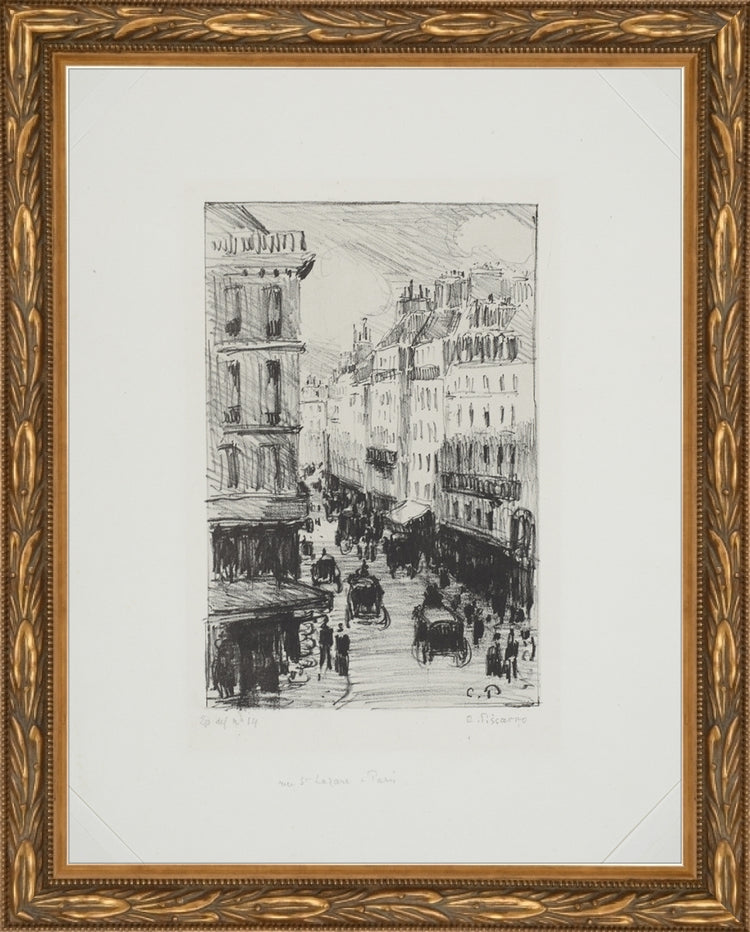 Framed Paris Streets. Frame: Embellished Antique Gold. Paper: Rag Paper. Art Size: 9x7. Final Size: 10'' X 8''