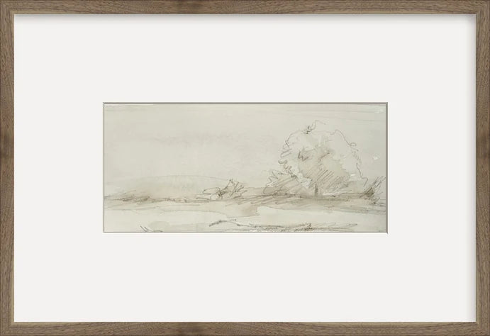 Watercolor Landscape Study III - Custom Framed Print with Mat