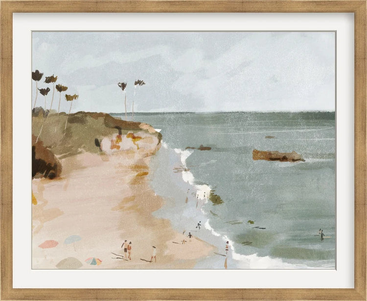 Neutral Beach Landscape - Custom Framed Print with Mat