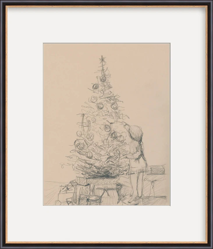 Girl Under the Tree - Custom Framed Print with Mat