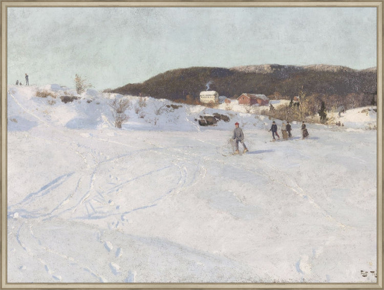 Framed Ice Skating. Frame: Traditional Silver. Paper: Rag Paper. Art Size: 30x40. Final Size: 31'' X 41''