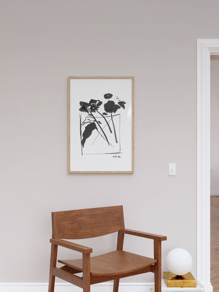 Ink Vase of Flowers