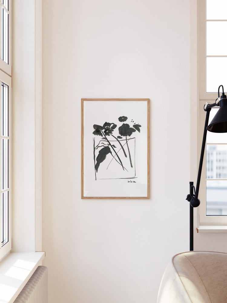 Ink Vase of Flowers