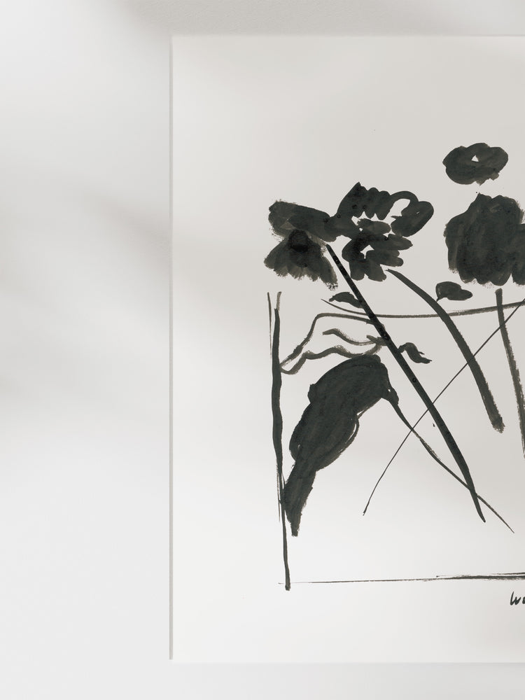 Ink Vase of Flowers