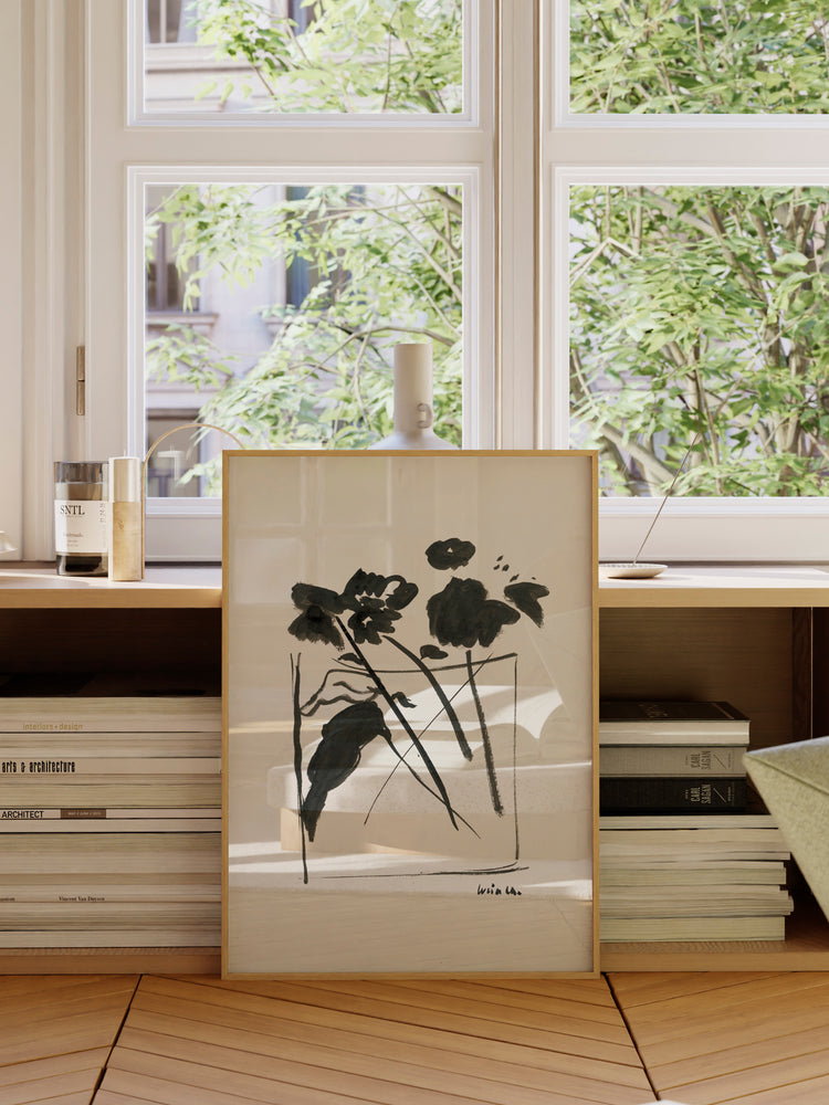 Ink Vase of Flowers