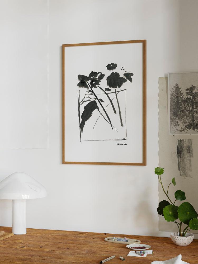 Ink Vase of Flowers