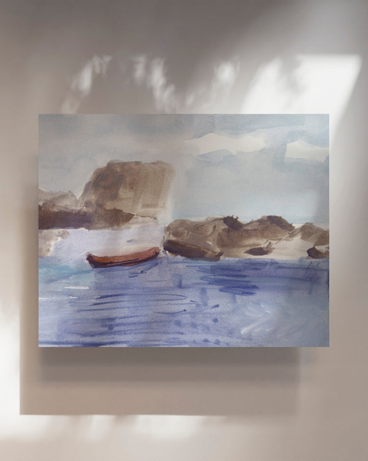 Red Boat on Water