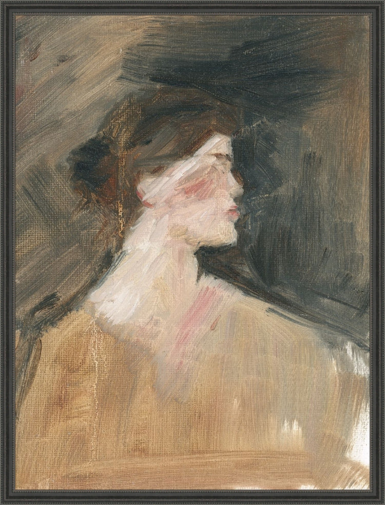 Framed Profile Sketch. Frame: Double Beaded Black. Paper: Rag Paper. Art Size: 20x15. Final Size: 21'' X 16''