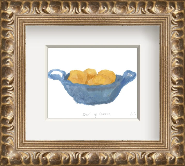 Bowl of Lemons - Custom Framed Print with Mat