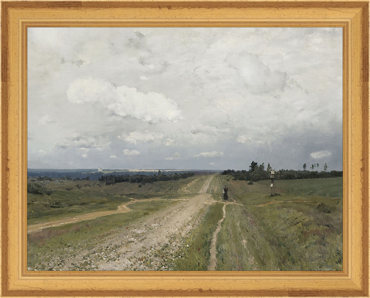 Framed Field Route. Frame: Traditional Gold. Paper: Rag Paper. Art Size: 7x9. Final Size: 8'' X 10''