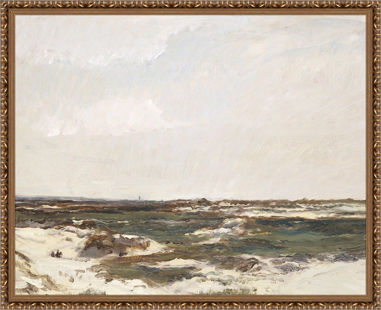 Framed Calais Dunes. Frame: Gold Ornate. Paper: Rag Paper. Art Size: 24x30. Final Size: 26'' X 32''