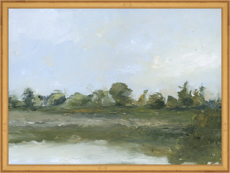 Framed Summer Morning. Frame: Traditional Gold. Paper: Smooth Paper. Art Size: 14x19. Final Size: 15'' X 20''