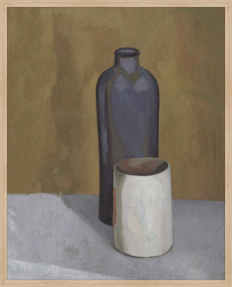 Framed Still Life Vases. Frame: Natural Oak. Paper: Rag Paper. Art Size: 30x24. Final Size: 31'' X 25''