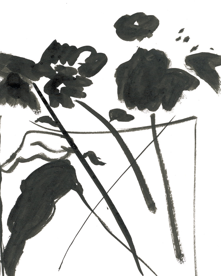 Ink Vase of Flowers