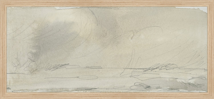 Framed Watercolor Landscape Study II. Frame: Natural Oak. Paper: Rag Paper. Art Size: 10x23. Final Size: 11'' X 24''