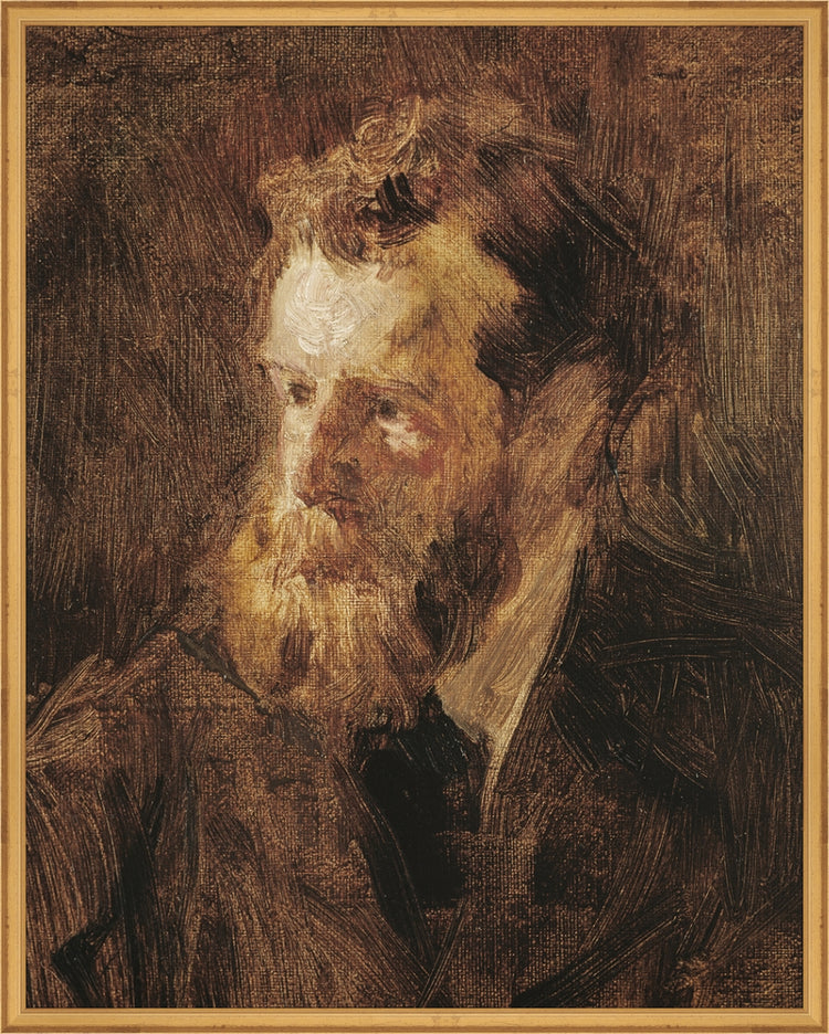 Framed EDMOND. Frame: Traditional Gold. Paper: Rag Paper. Art Size: 29x23. Final Size: 30'' X 24''