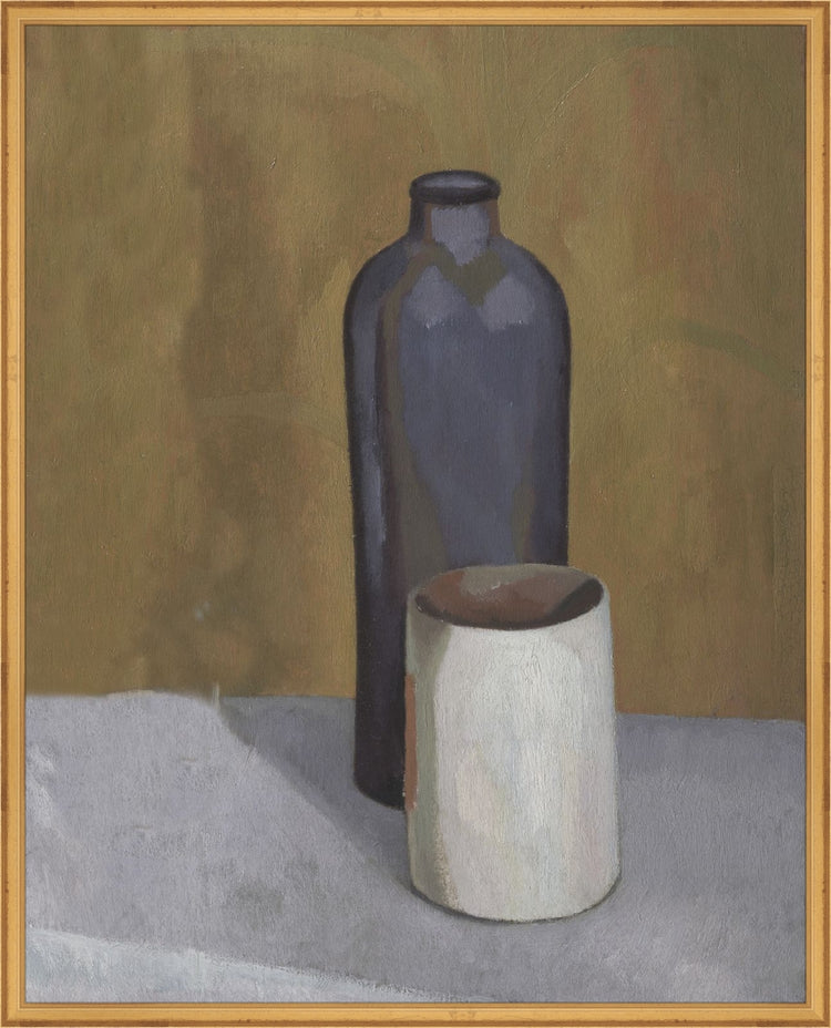 Framed Still Life Vases. Frame: Traditional Gold. Paper: Rag Paper. Art Size: 30x24. Final Size: 31'' X 25''