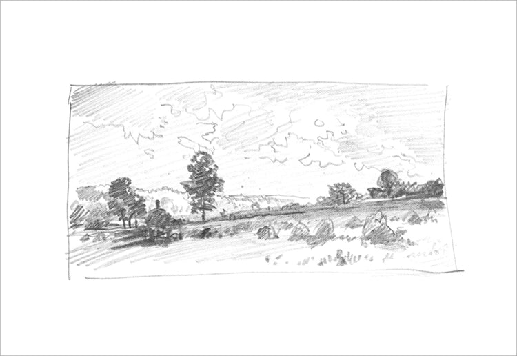 Framed Charcoal Trees 2. Frame: No Frame. Paper: Rag Paper. Art Size: 11x16. Final Size: 11'' X 16''