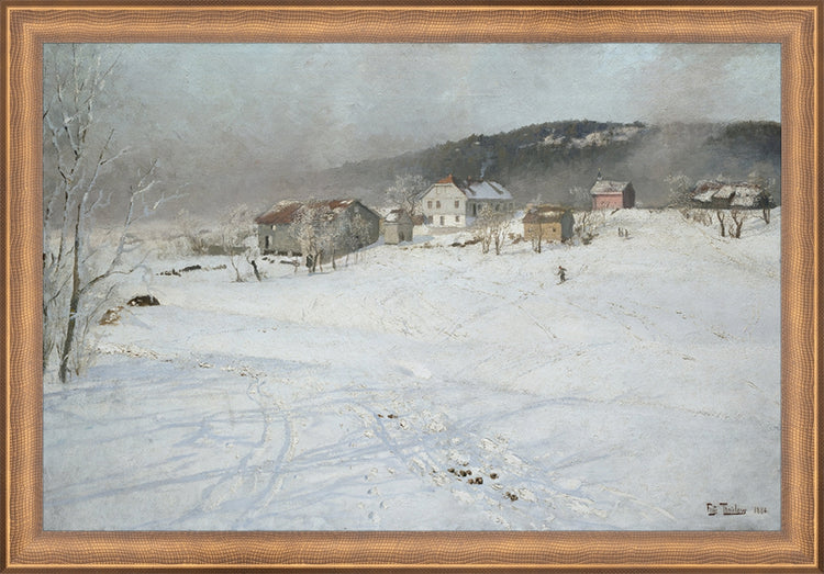 Framed Village. Frame: Timeless Bronze. Paper: Rag Paper. Art Size: 10x15. Final Size: 11'' X 16''
