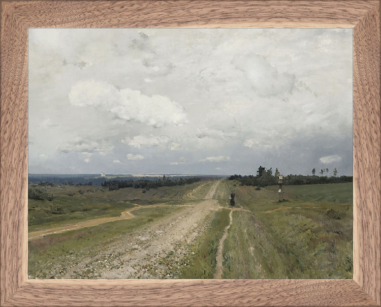 Framed Field Route. Frame: Natural Walnut. Paper: Rag Paper. Art Size: 7x9. Final Size: 8'' X 10''