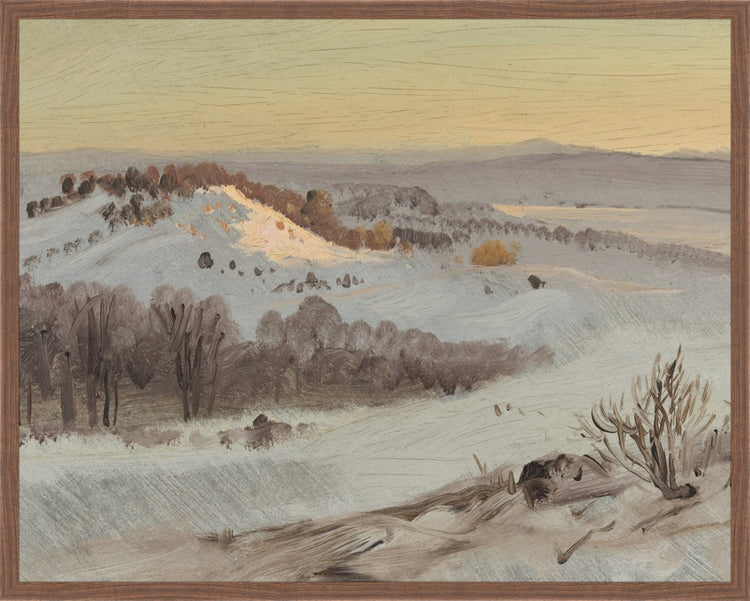 Framed Mountain View. Frame: Dark Walnut. Paper: Rag Paper. Art Size: 23x29. Final Size: 24'' X 30''