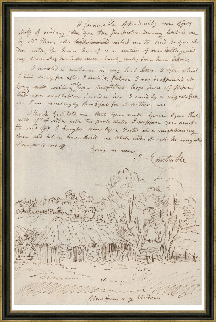 Framed View from my Window. Frame: Espresso and Gold. Paper: Rag Paper. Art Size: 20x13. Final Size: 21'' X 14''