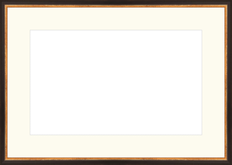 Traditional Black and Gold Frame. Opening Size: 11x18. Final Size: 17'' X 24''