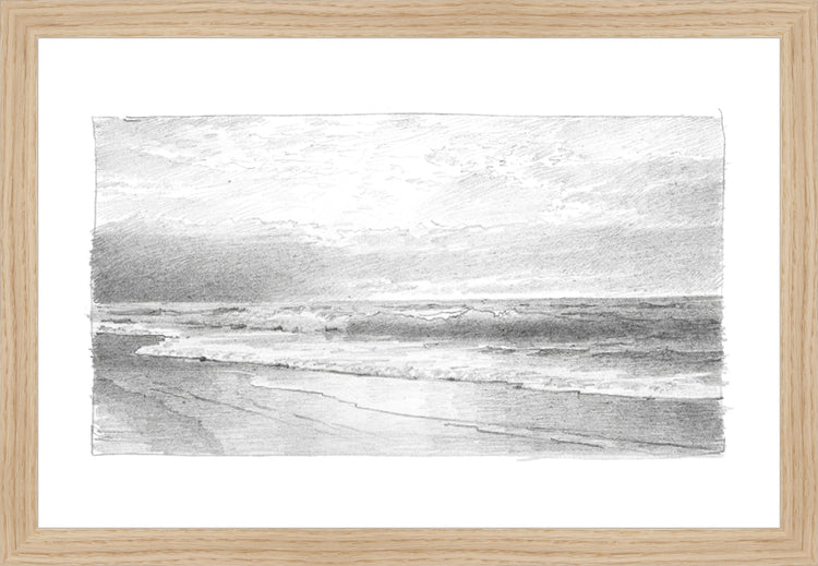 Framed Seascape 2. Frame: Natural Oak. Paper: Rag Paper. Art Size: 10x15. Final Size: 11'' X 16''