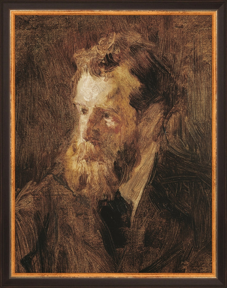 Framed EDMOND. Frame: Traditional Black and Gold. Paper: Rag Paper. Art Size: 13x10. Final Size: 14'' X 11''