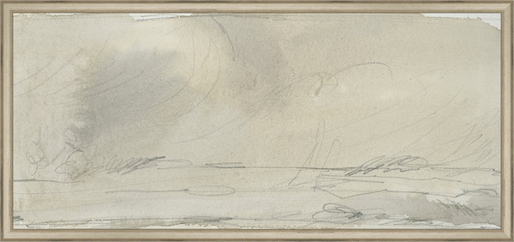 Framed Watercolor Landscape Study II. Frame: Traditional Silver. Paper: Rag Paper. Art Size: 13x29. Final Size: 14'' X 30''