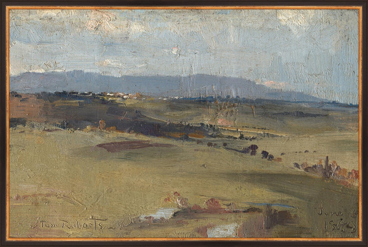 Framed Hills. Frame: Traditional Black and Gold. Paper: Rag Paper. Art Size: 19x29. Final Size: 20'' X 30''