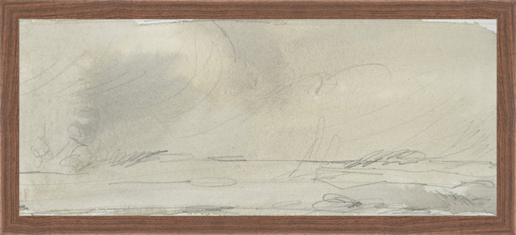 Framed Watercolor Landscape Study II. Frame: Dark Walnut. Paper: Rag Paper. Art Size: 8x19. Final Size: 9'' X 20''