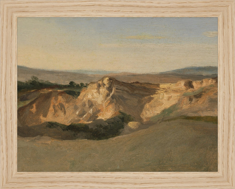 Framed Campagna. Frame: Natural Oak. Paper: Rag Paper. Art Size: 7x9. Final Size: 8'' X 10''