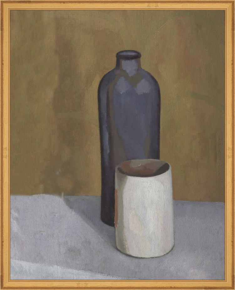 Framed Still Life Vases. Frame: Traditional Gold. Paper: Rag Paper. Art Size: 20x16. Final Size: 21'' X 17''