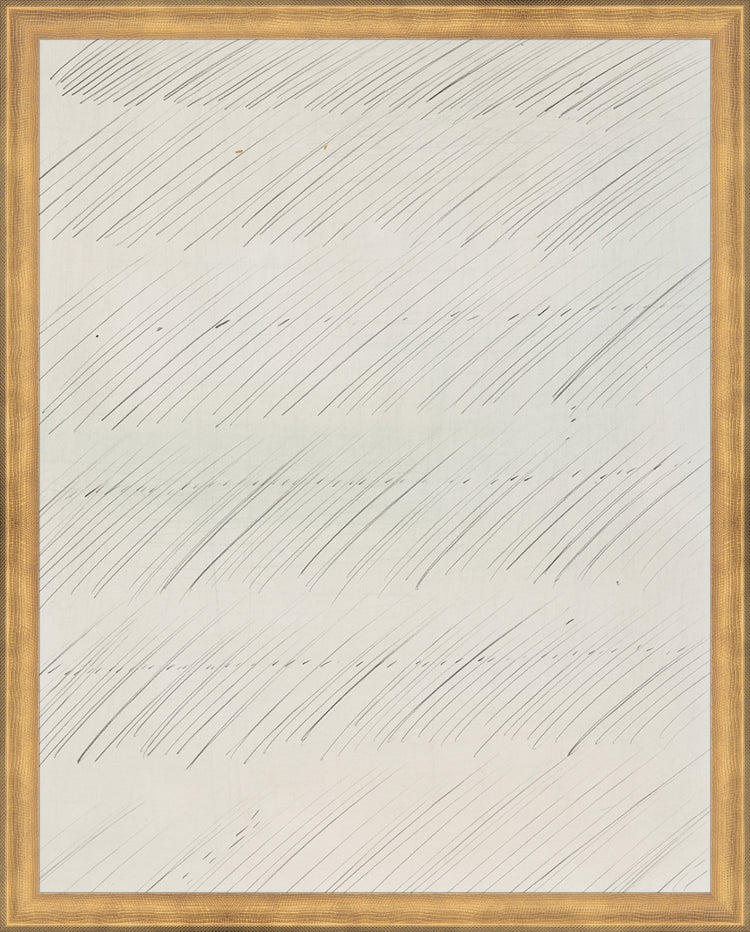 Framed Scribbles II. Frame: Timeless Gold. Paper: Rag Paper. Art Size: 19x15. Final Size: 20'' X 16''