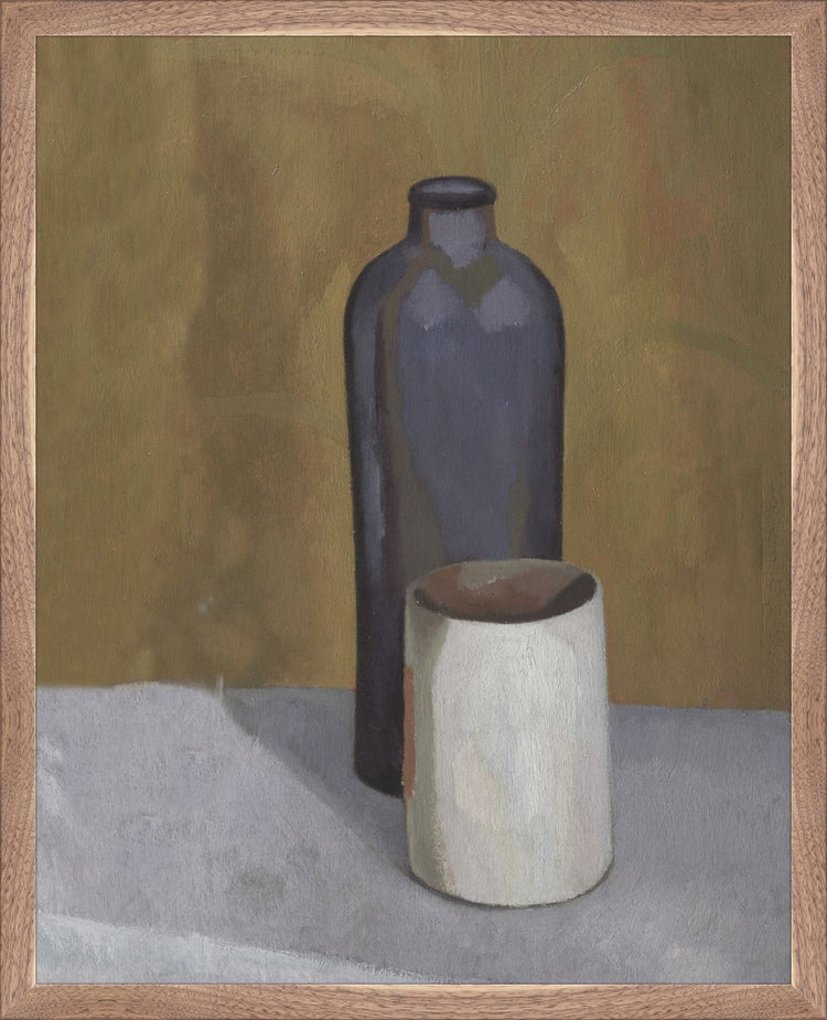 Framed Still Life Vases. Frame: Natural Walnut. Paper: Rag Paper. Art Size: 20x16. Final Size: 21'' X 17''