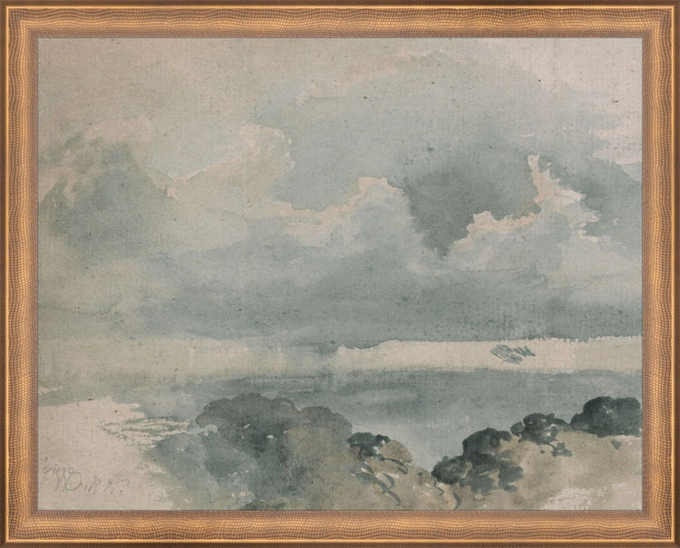 Framed Watercolor Cloud Study. Frame: Timeless Bronze. Paper: Rag Paper. Art Size: 11x14. Final Size: 12'' X 15''