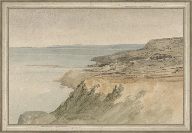 Framed Cliff. Frame: Traditional Silver. Paper: Rag Paper. Art Size: 10x15. Final Size: 11'' X 16''