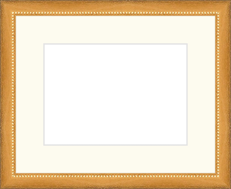 Gold Thin Beaded Frame. Opening Size: 5x7. Final Size: 9'' X 11''