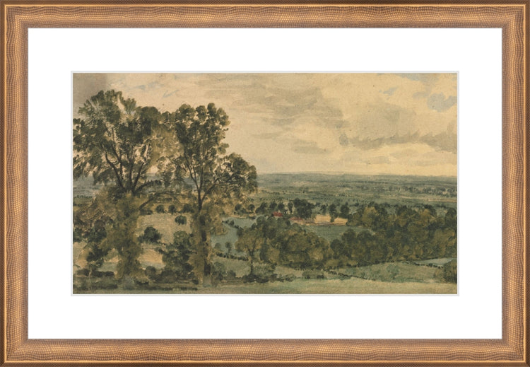 Framed Fairy Tale Countryside. Frame: Timeless Bronze. Paper: Rag Paper. Art Size: 7x12. Final Size: 11'' X 16''