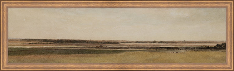 Framed Rust Meadow. Frame: Timeless Bronze. Paper: Rag Paper. Art Size: 6x23. Final Size: 7'' X 24''
