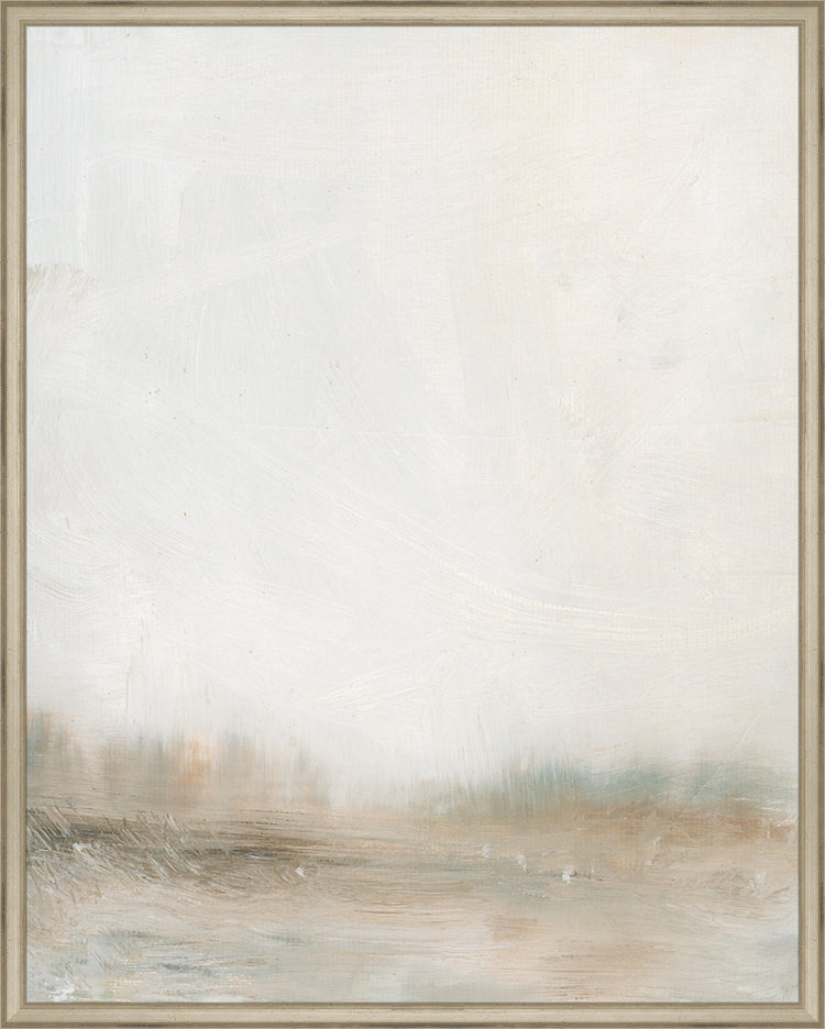Framed Hazy Landscape. Frame: Traditional Silver. Paper: Rag Paper. Art Size: 29x23. Final Size: 30'' X 24''