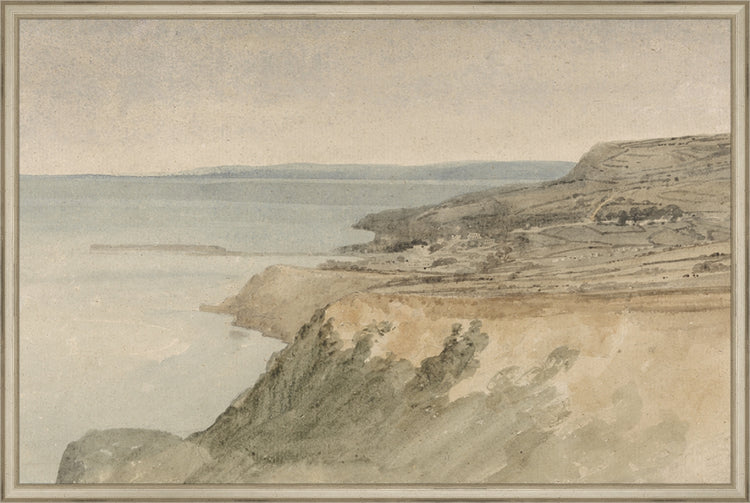 Framed Cliff. Frame: Traditional Silver. Paper: Rag Paper. Art Size: 19x29. Final Size: 20'' X 30''