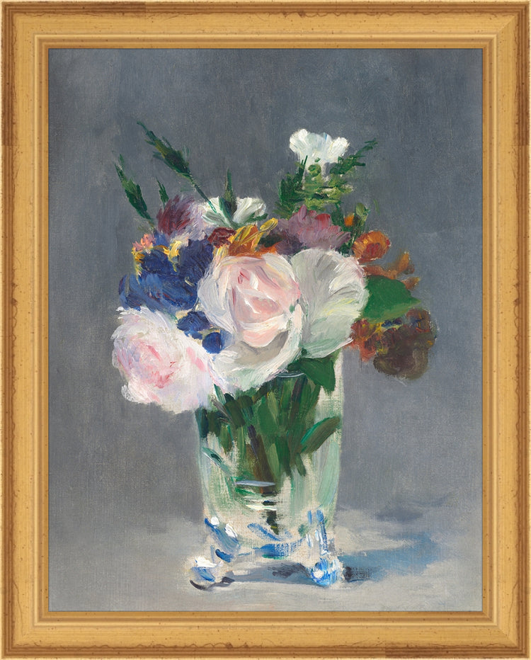 Framed Still Life. Frame: Traditional Gold. Paper: Rag Paper. Art Size: 9x7. Final Size: 10'' X 8''