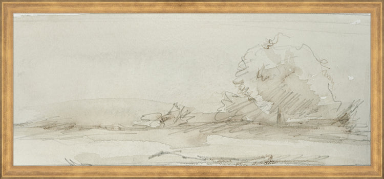 Framed Watercolor Landscape Study III. Frame: Timeless Gold. Paper: Rag Paper. Art Size: 10x23. Final Size: 11'' X 24''