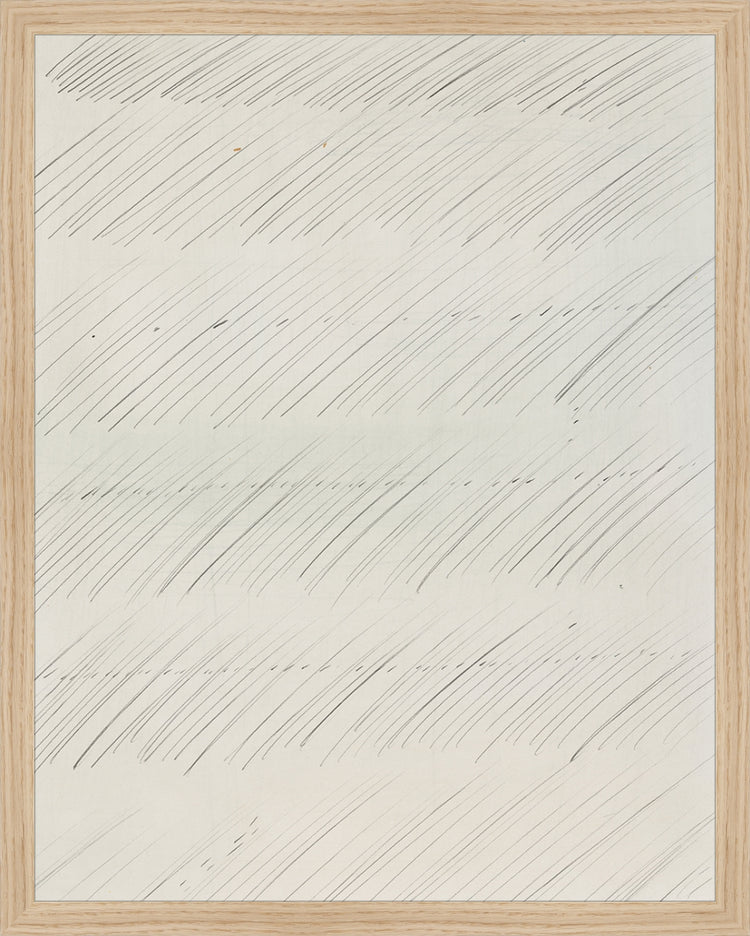 Framed Scribbles II. Frame: Natural Oak. Paper: Rag Paper. Art Size: 19x15. Final Size: 20'' X 16''