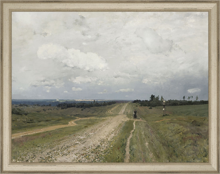 Framed Field Route. Frame: Traditional Silver. Paper: Rag Paper. Art Size: 10x13. Final Size: 11'' X 14''