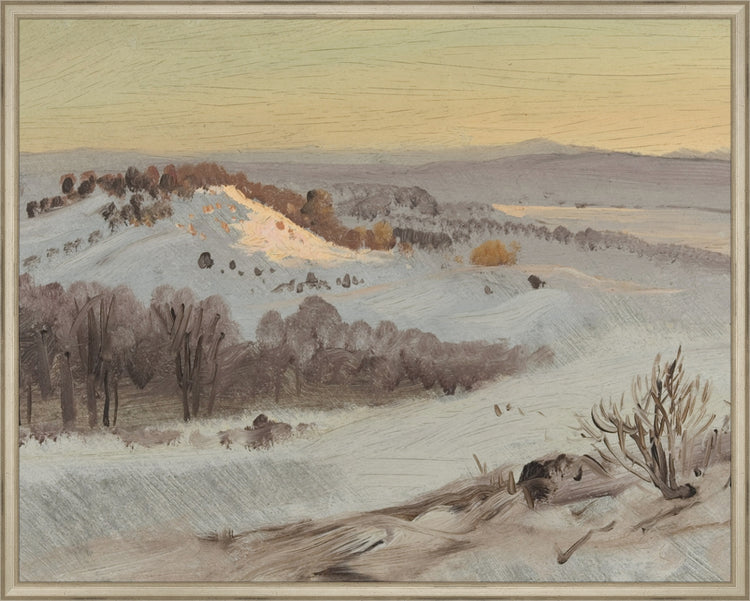 Framed Mountain View. Frame: Traditional Silver. Paper: Rag Paper. Art Size: 23x29. Final Size: 24'' X 30''