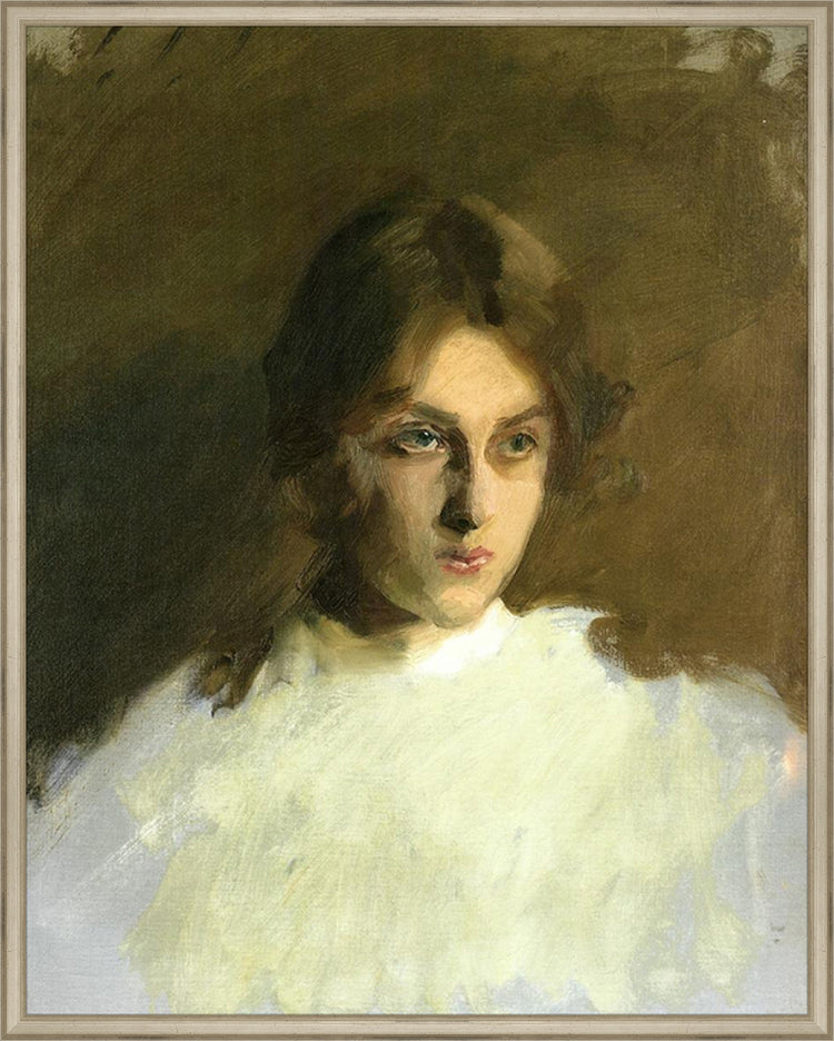 Framed Portrait VI. Frame: Traditional Silver. Paper: Rag Paper. Art Size: 29x23. Final Size: 30'' X 24''