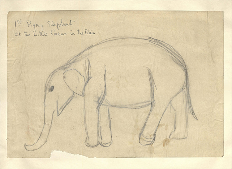 Framed Elephant. Frame: No Frame. Paper: Rag Paper. Art Size: 8x11. Final Size: 8'' X 11''